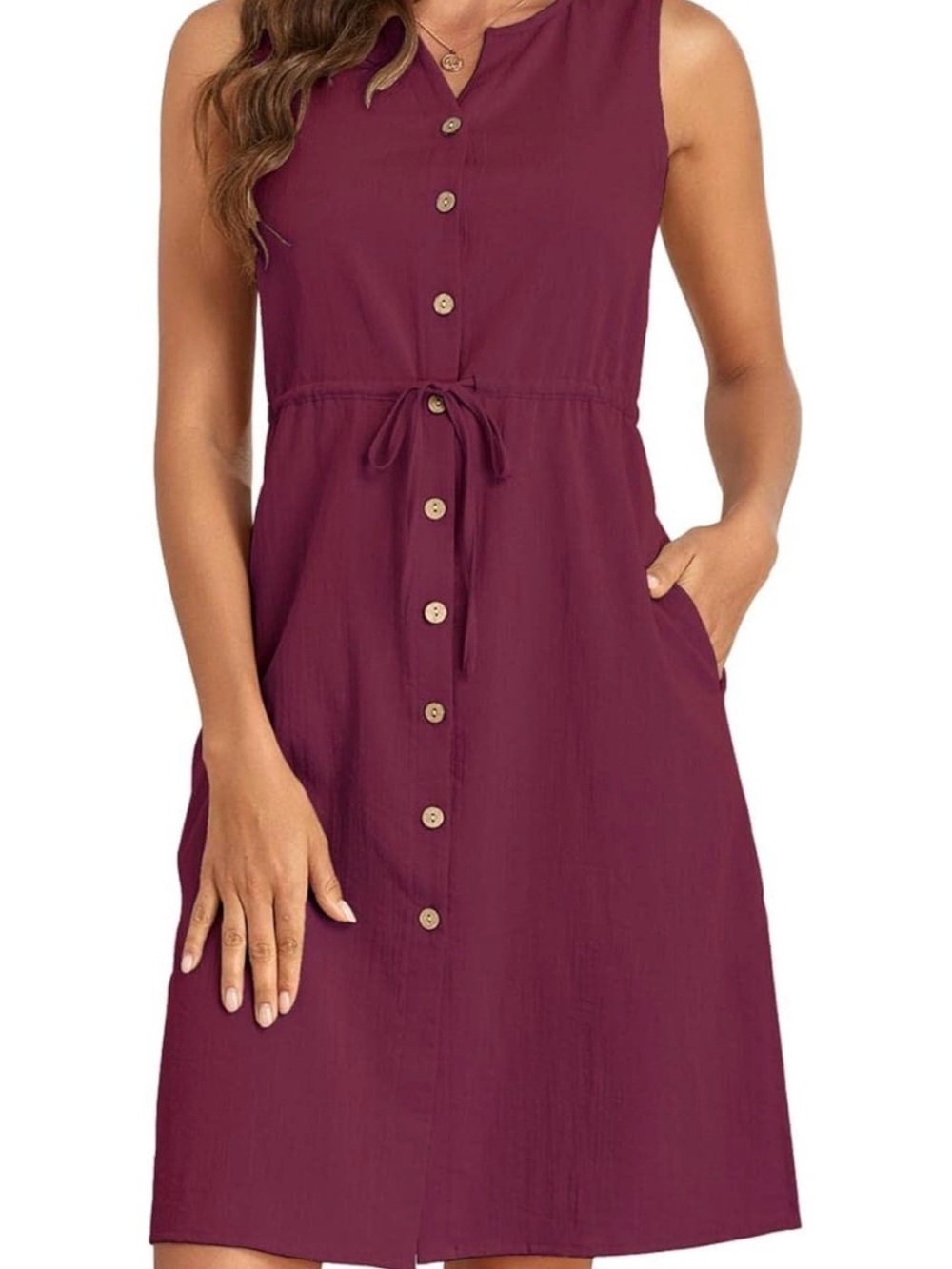 Sexyasasii Women's Summer V Neck Sleeveless dress - Sz L